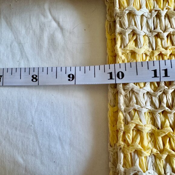 Yellow Striped Straw Crochet Tote - Picture 9 of 9